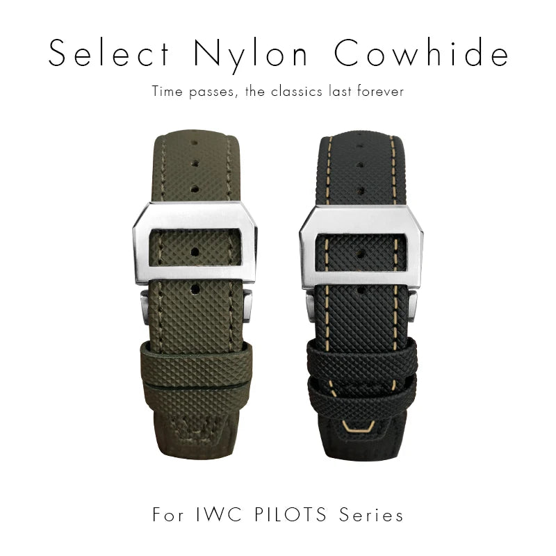 Bracelet de montre en nylon tissé de haute qualité, adapté pour IWC Pilot SPITFIRE MARK 18 Portugieser Portofino TOP GUN Suffino 77 Strap, 20mm, 21mm, 22mm