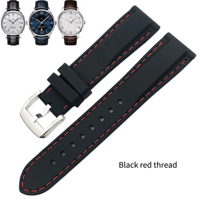 Rubber and Silicone Watch Strap, 19mm 20mm 21mm 22mm, for Tissot Le Locle T063, Soft and Waterproof, Stainless Steel Buckle
