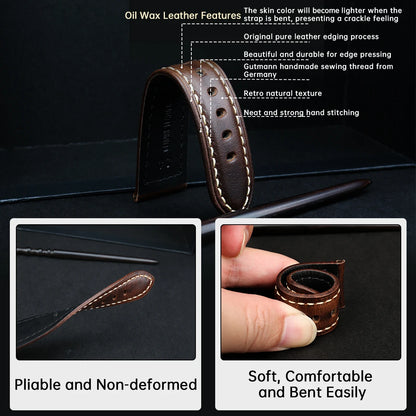 Watch accessories watch straps 20mm 22mm 24mm Cowhide leather watch strap butterfly buckle clasp watchband watch strap belt