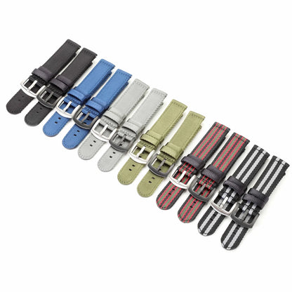 Bracelet de montre en Nylon à rayures classiques, 20mm 22mm, ceinture de sécurité brillante, libération rapide, Sport souple, accessoires de montre