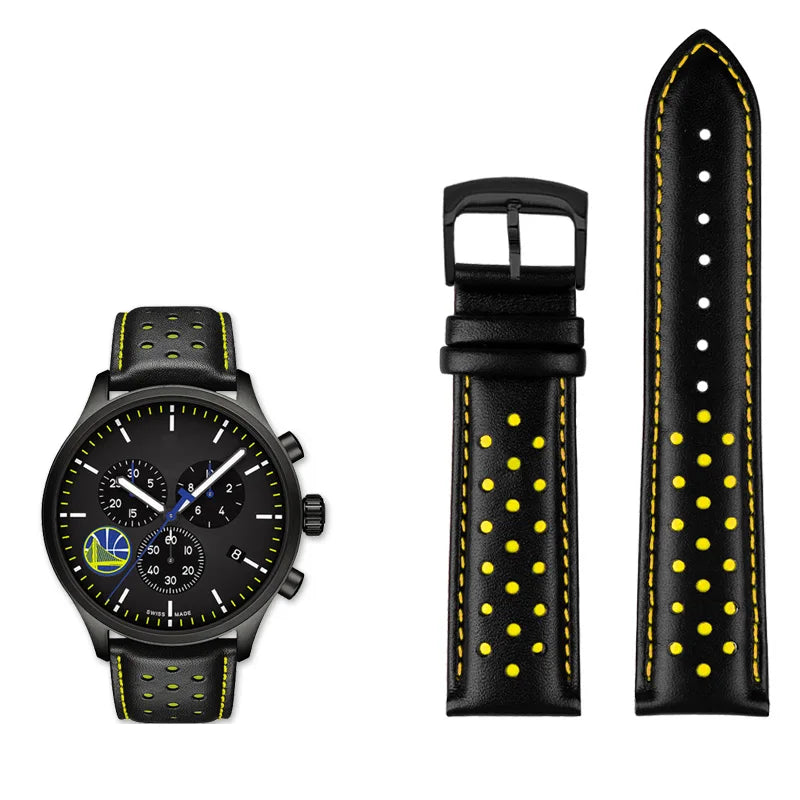 Men's circular leather watch strap, bracelet accessories, fits 1853 Tissot T116.617.36.051 NBA, co-branded, first layer