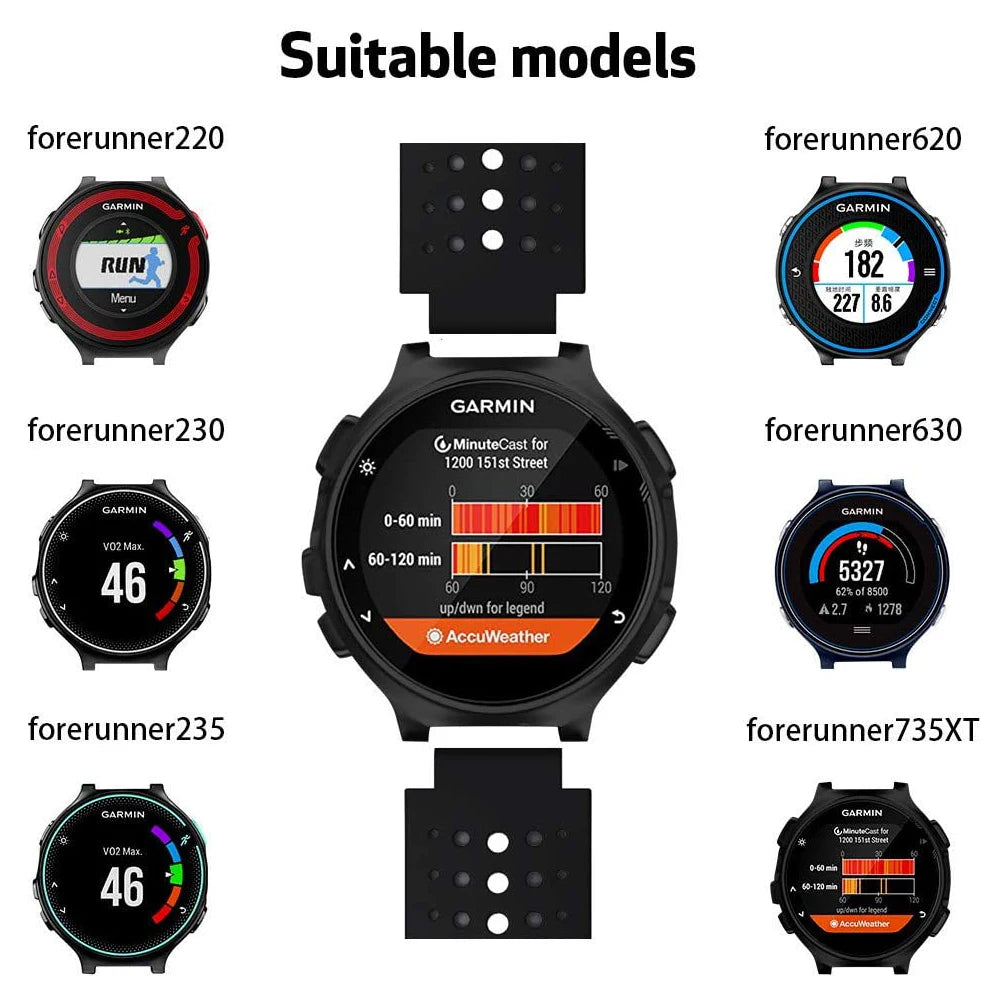 Cinturino per orologio Garmin Forerunner 235 235 Lite 735XT, cinturino in silicone per Forerunner 220 230 620 630