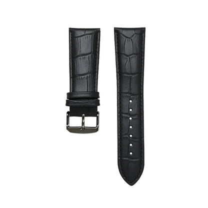 Cinturino per orologio in vera pelle da uomo, fibbia ad ardiglione 22mm-28mm, stampa alligatore, cinturino universale per tutti gli orologi