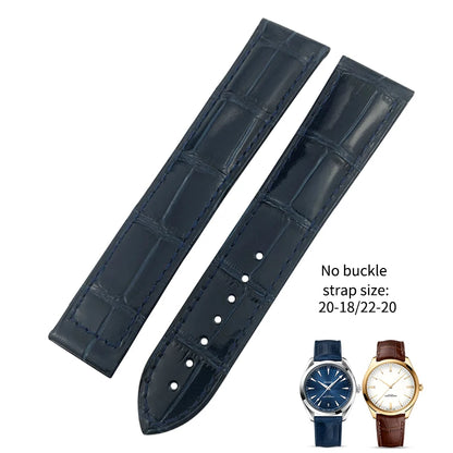 Cinturino per orologio in vera pelle, 20mm 22mm, adatto per Omega 007 Seamaster 300 AT150 Speedmaster DE VILLE, 18mm 19mm 21mm, cinturino per orologio a grana