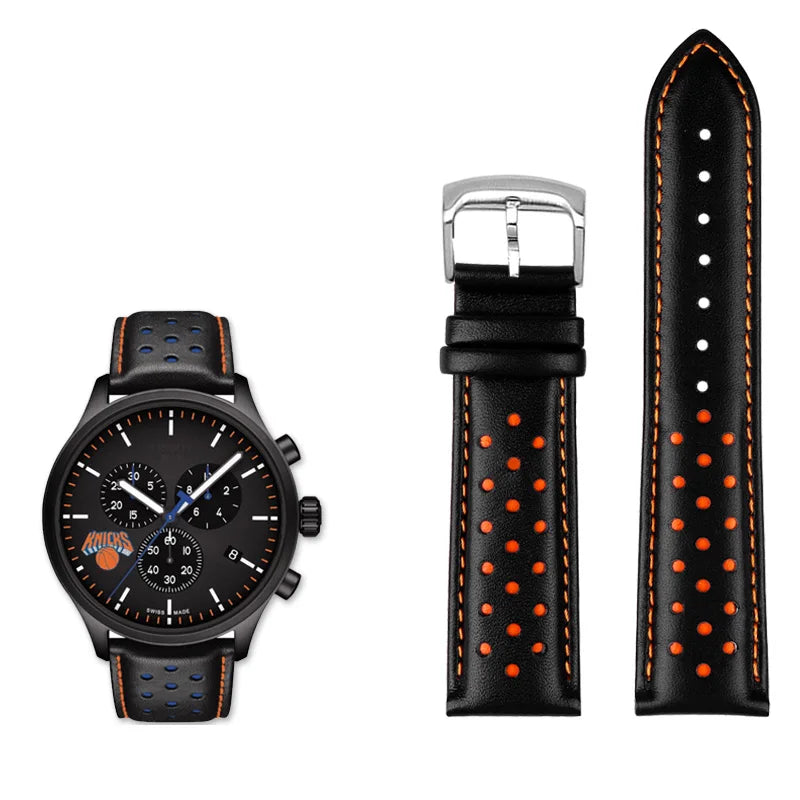 Men's circular leather watch strap, bracelet accessories, fits 1853 Tissot T116.617.36.051 NBA, co-branded, first layer
