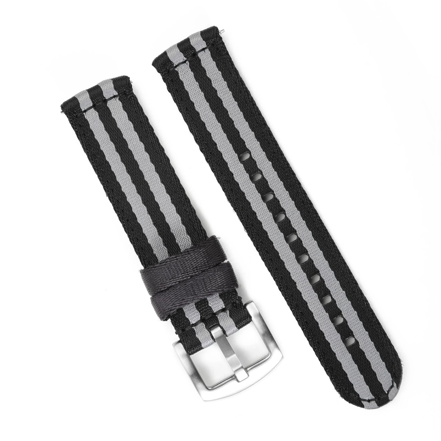 Bracelet de montre en Nylon à rayures classiques, 20mm 22mm, ceinture de sécurité brillante, libération rapide, Sport souple, accessoires de montre