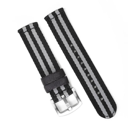 Bracelet de montre en Nylon à rayures classiques, 20mm 22mm, ceinture de sécurité brillante, libération rapide, Sport souple, accessoires de montre