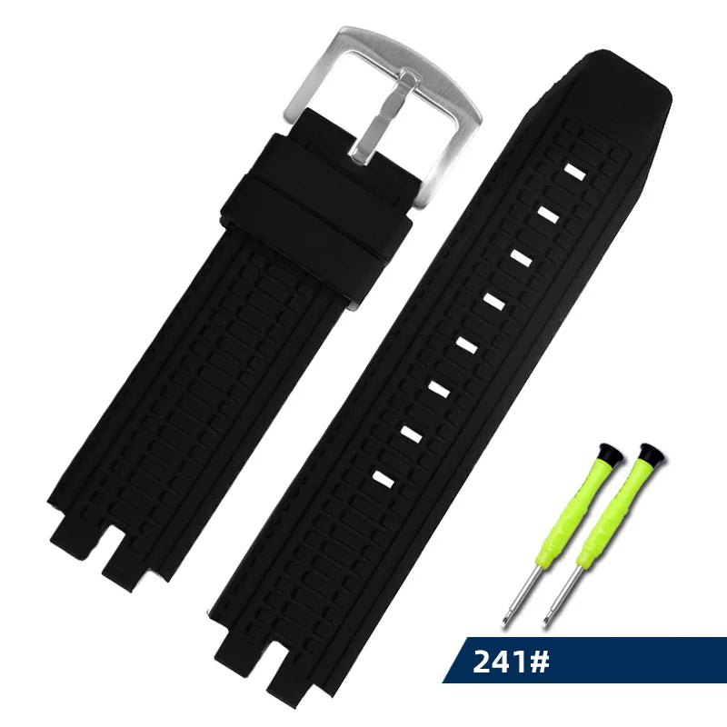 PROTREK - Cinturino per orologio in silicone per Casio PRW-3000/3100/6000/6100Y, per sport da alpinismo, cintura con accessori modificati da uomo