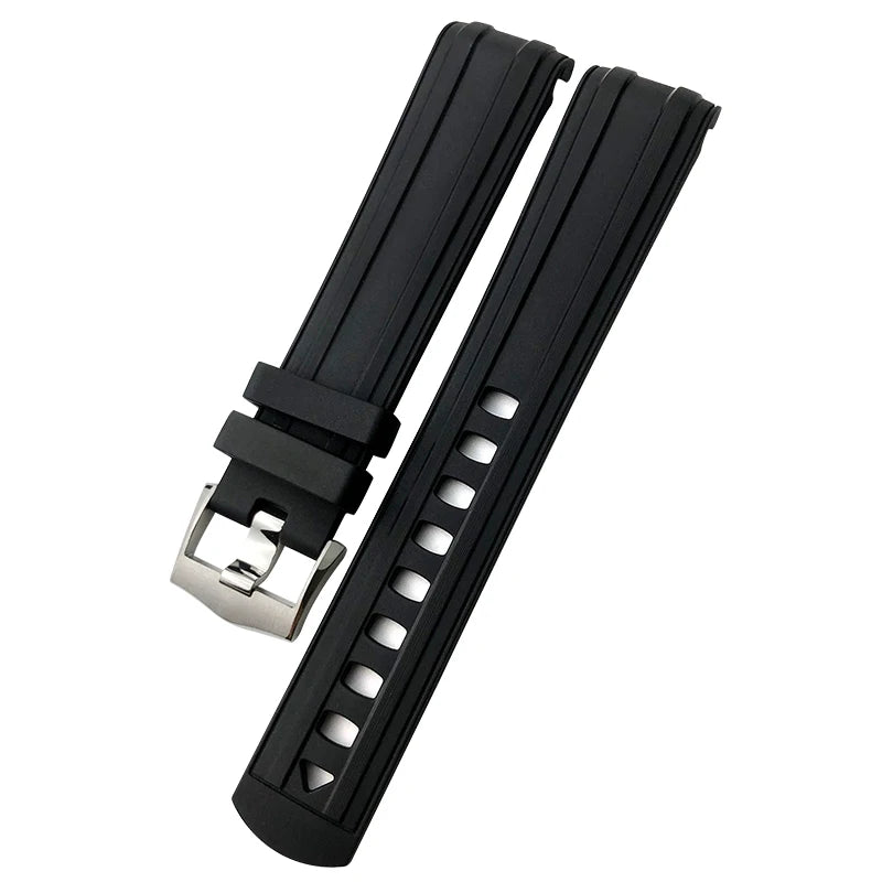 20mm 21mm 19mm High-Quality Fluororubber Silicone Watch Strap Band for Omega New Seamaster 300 Black Blue Soft Bracelet