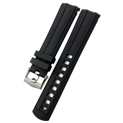 20mm 21mm 19mm High-Quality Fluororubber Silicone Watch Strap Band for Omega New Seamaster 300 Black Blue Soft Bracelet