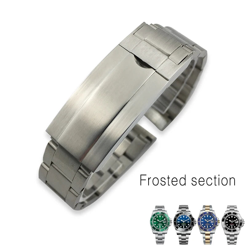 Bracelet de montre à extrémité incurvée en acier inoxydable pour Rolex Submariner, bracelet solide complet, accessoires de bracelet de montre, haute qualité, 20mm