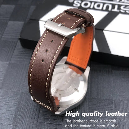 Bracelet de montre en cuir de vachette véritable, bracelet de montre marron souple, fermoir Tang, adapté pour IWC Pilot Mark 18, haute qualité, 20mm, 21mm, 22mm