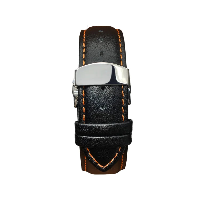 22mm 23mm 24mm Genuine Leather Watch Band Curved End Replacement For Tissot T035 Butterfly Buckle Steel Calfskin Leather Strap Bracelets