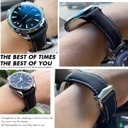 High quality nylon fabric watch strap, suitable for Omega, Wake A, TERRA, 150, Seam84, HouseDiver, 300, Planet, Ocean, blue strap 19mm, 20mm, 21mm