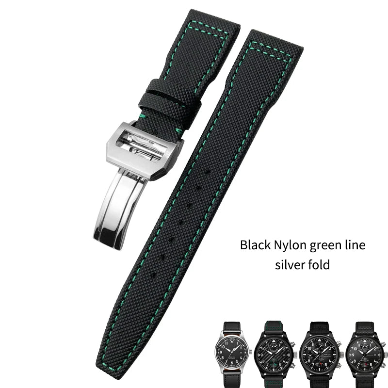 Bracelet de montre en nylon tissé de haute qualité, adapté pour IWC Pilot SPITFIRE MARK 18 Portugieser Portofino TOP GUN Suffino 77 Strap, 20mm, 21mm, 22mm