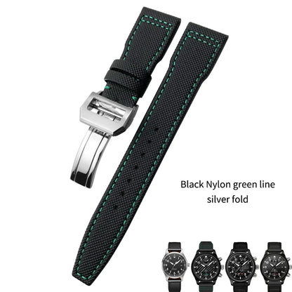 Bracelet de montre en nylon tissé de haute qualité, adapté pour IWC Pilot SPITFIRE MARK 18 Portugieser Portofino TOP GUN Suffino 77 Strap, 20mm, 21mm, 22mm