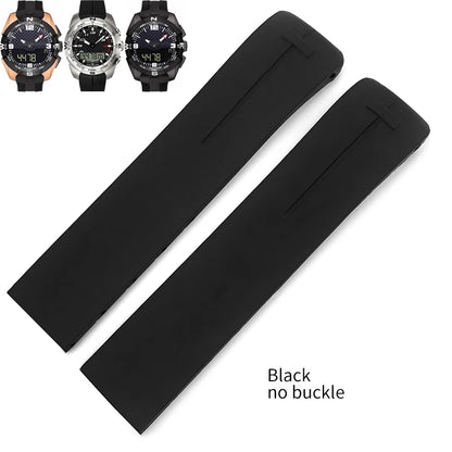 Passend für Tissot T-TOUCH T013 T047 21mm weiches Silikon-Kautschuk-Uhrenarmband Schwarz Orange Sport wasserdichtes Armband T091 T 013420 Ein Werkzeug