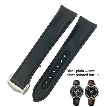 Cinturino per orologio in vera pelle, compatibile con Omega Planet Ocean AT150 Seam84Gstuff HouseDiver, 300 morbida pelle bovina, 19mm, 20mm, 21mm