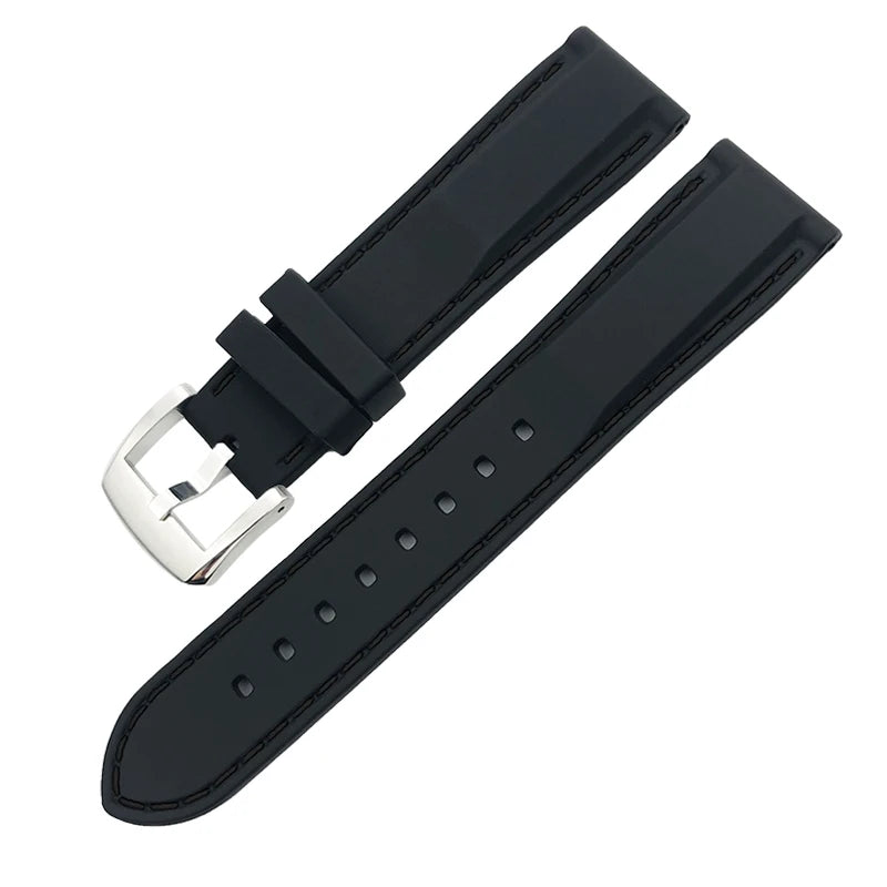 Rubber and Silicone Watch Strap, 19mm 20mm 21mm 22mm, for Tissot Le Locle T063, Soft and Waterproof, Stainless Steel Buckle