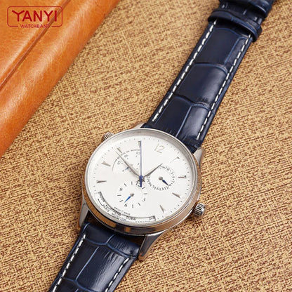 Bracelet en cuir véritable de vache, couche supérieure, 19 21mm 22mm, bleu foncé, pour Longines L 29094920   bracelet de montre bracelet de montres