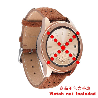 Cinturino per orologio in vera pelle scamosciata vintage, poroso e traspirante, 20 mm 22 mm, per Samsung Galaxy Watch 42 mm 46 mm