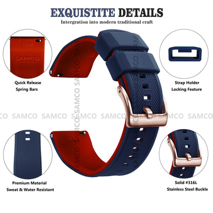 Bracelet de montre en Silicone de qualité supérieure, 18mm 20mm 22mm, à dégagement rapide, en caoutchouc, de remplacement