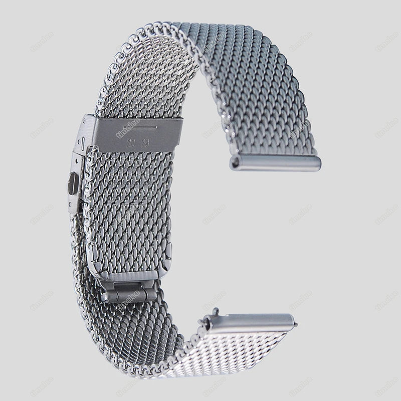 Cinturino per Orologio da Uomo in Acciaio Inossidabile Maglia Milano, 18/20/22mm