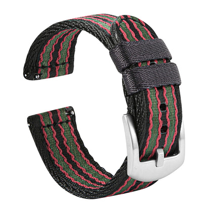 Bracelet de montre en nylon de qualité supérieure à dégagement rapide, bracelet de montre, ceinture de sécurité, rayures militaires, remplacement, accessoires de montre, 20mm, 22mm
