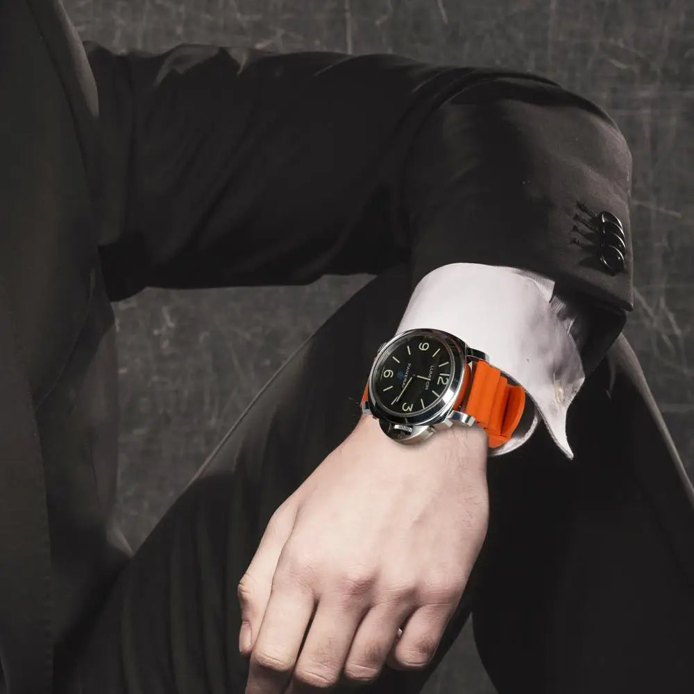 Bracelets de montre en caoutchouc à dégagement rapide, 20mm 22mm 24mm, accessoires de montre, Bracelet de montre de Sport Orange, ceinture de montre intelligente pour Casio