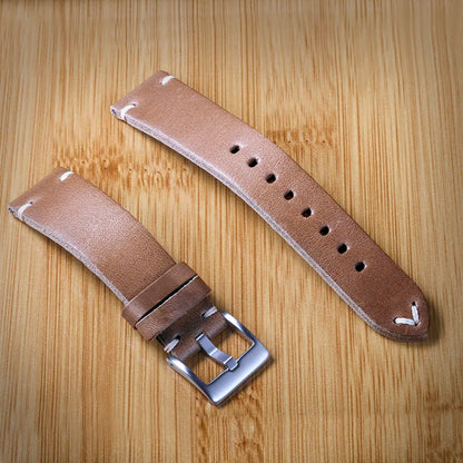 Horween Bourgogne Chromexcel Bracelets de montre en cuir naturel 3,5 mm d'épaisseur Bracelets en cuir faits à la main