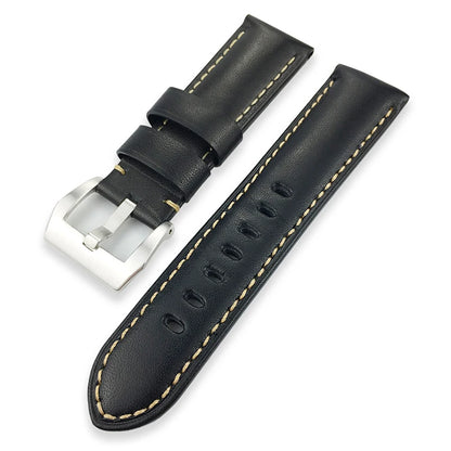Bracelet de montre en cuir de vachette véritable pour homme, bracelet à boucle ardillon, spécial pour PANERAI LUMINOR 1950 Gstuff SUBMERSIBLE PAM441 PAM438, 24mm