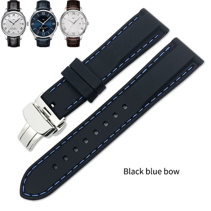 Rubber and Silicone Watch Strap, 19mm 20mm 21mm 22mm, for Tissot Le Locle T063, Soft and Waterproof, Stainless Steel Buckle