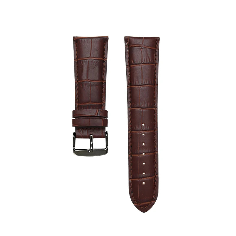 Cinturino per orologio in vera pelle da uomo, fibbia ad ardiglione 22mm-28mm, stampa alligatore, cinturino universale per tutti gli orologi