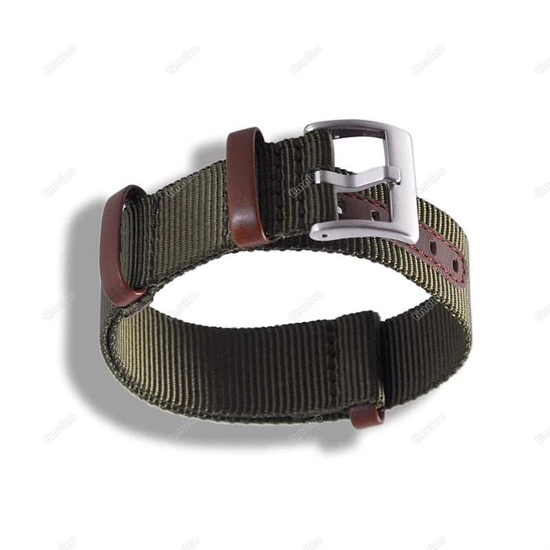 Cinturino per orologio da campo cachi H 69439931 441 in nylon e vera pelle nero verde grigio 18mm 20mm 22mm per orologio sportivo da uomo per esterni