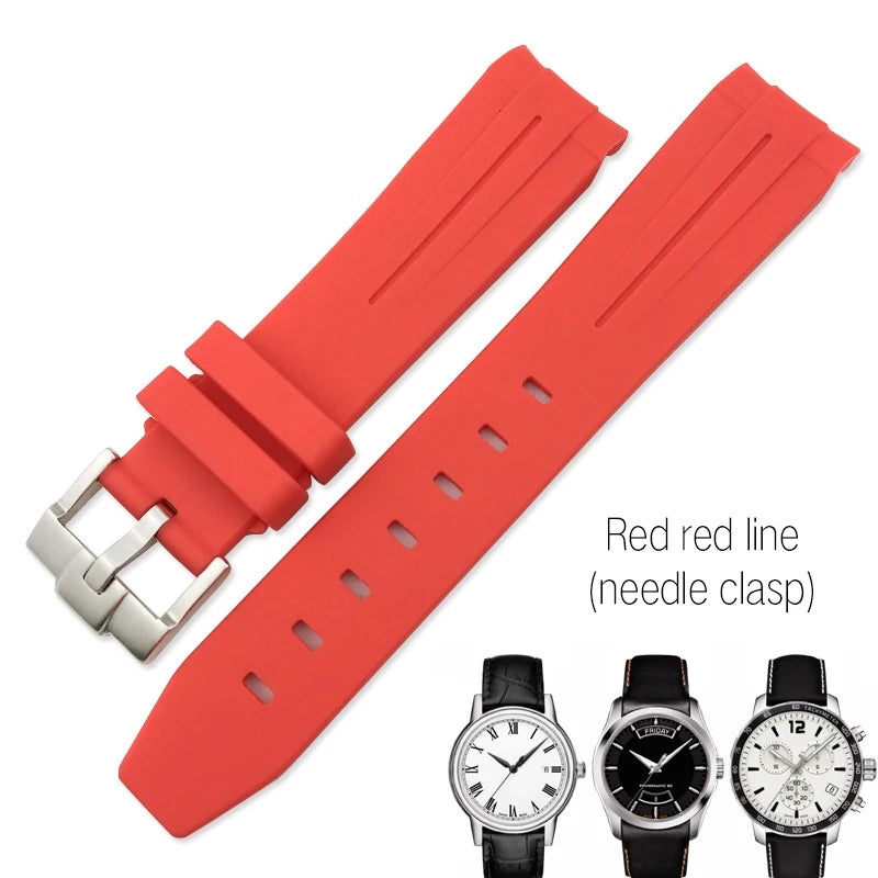 Correa de reloj de caucho y silicona, 19mm 20mm 21mm, adecuada para Tissot 1853 le-locle T006 seastar T120 Omega, cierre desplegable seamaster