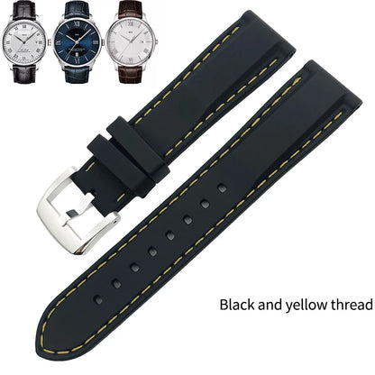 Rubber and Silicone Watch Strap, 19mm 20mm 21mm 22mm, for Tissot Le Locle T063, Soft and Waterproof, Stainless Steel Buckle