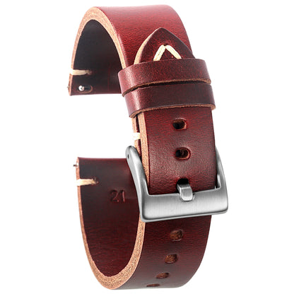 Horween Bourgogne Chromexcel Bracelets de montre en cuir naturel 3,5 mm d'épaisseur Bracelets en cuir faits à la main