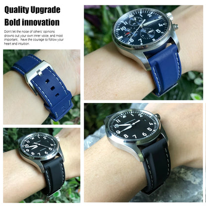 Bracelet de montre en caoutchouc et Silicone, 20/21/22mm, adapté pour IWC MARK Pilot Spitfire PORTOFINO IW 377701   IW 356501   Bracelets IW327 pour hommes