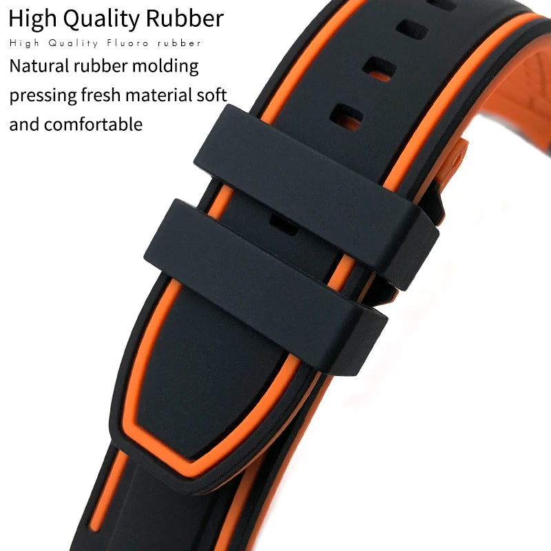 Uhrenarmband aus Kautschuk und Silikon mit gebogenem Anstoß, für Tissot T035 T035617, weiches Armband mit Schmetterlingsschließe, 23 mm 24 mm