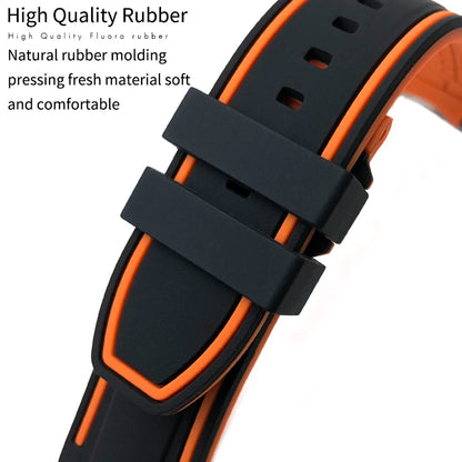 Uhrenarmband aus Kautschuk und Silikon mit gebogenem Anstoß, für Tissot T035 T035617, weiches Armband mit Schmetterlingsschließe, 23 mm 24 mm