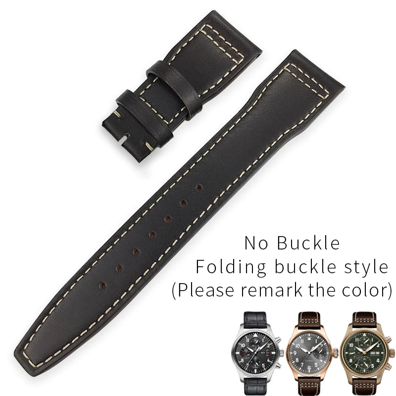 Cinturino di ricambio in pelle di vitello per orologio IWC Pilot, cinturino con fibbia déployante, cinturini da uomo, 20mm, 21mm, 22mm, PORTOFINO Mark18