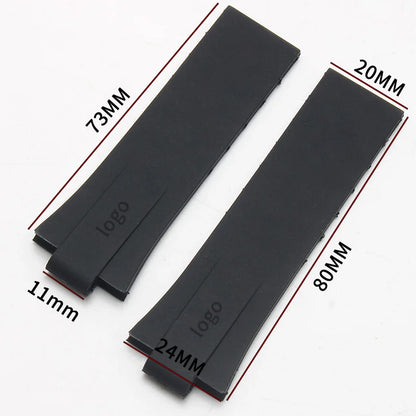 Cinturino in gomma siliconica con interfaccia convessa 24*11 per orologio subacqueo ORIS AQUIS, cinturino impermeabile con fibbia pieghevole