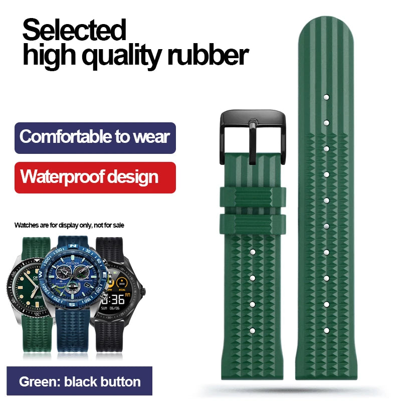 Pour Seiko IWC montre bracelets de montre en Silicone Sharkey MM300 SBDX001 6105 Bracelet étanche Bracelet gaufré en caoutchouc souple 20MM 22MM