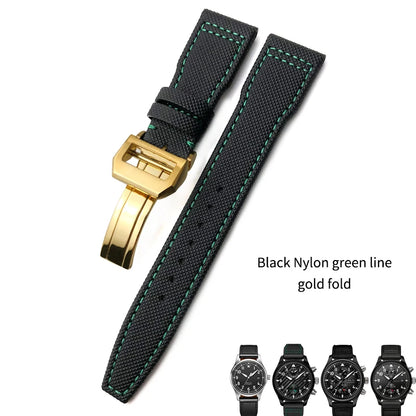 Bracelet de montre en nylon tissé de haute qualité, adapté pour IWC Pilot SPITFIRE MARK 18 Portugieser Portofino TOP GUN Suffino 77 Strap, 20mm, 21mm, 22mm