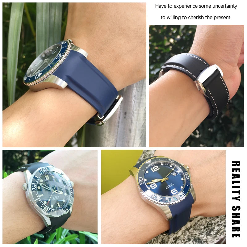 Bracelet Longines en Caoutchouc et Silicone de Haute Qualité, pour Montre Omega Seam84300 Planet Ocean SeATM SKX, 20mm 21mm 22mm 18mm