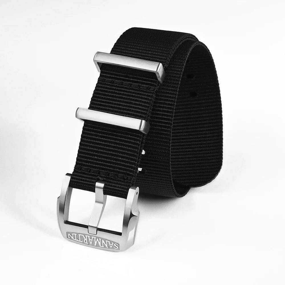 San Martin High Quality Nylon Military Pilot Watch Strap 20mm 22mm Universal Type Sport Paratrooper Bracelet Watch Parts