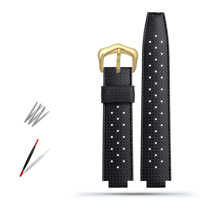 Rubber watch strap with convex interface, for handcrafted blue balloon/WSBB0025/W6920085