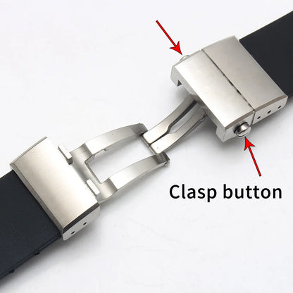 Cinturino in gomma siliconica con interfaccia convessa 24*11 per orologio subacqueo ORIS AQUIS, cinturino impermeabile con fibbia pieghevole