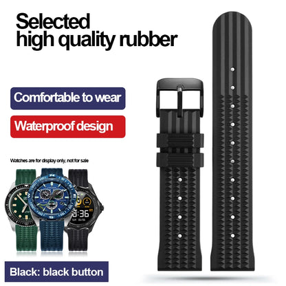 Pour Seiko IWC montre bracelets de montre en Silicone Sharkey MM300 SBDX001 6105 Bracelet étanche Bracelet gaufré en caoutchouc souple 20MM 22MM