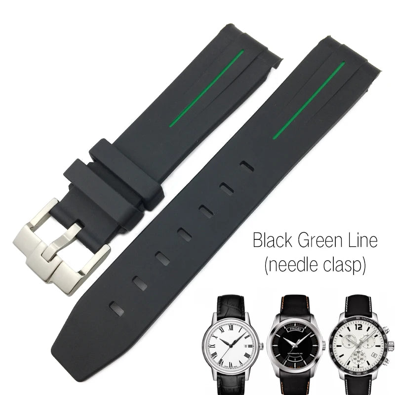 Correa de reloj de caucho y silicona, 19mm 20mm 21mm, adecuada para Tissot 1853 le-locle T006 seastar T120 Omega, cierre desplegable seamaster